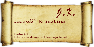 Jaczkó Krisztina névjegykártya
