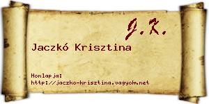 Jaczkó Krisztina névjegykártya