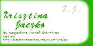 krisztina jaczko business card