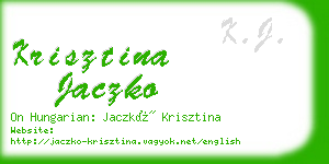 krisztina jaczko business card